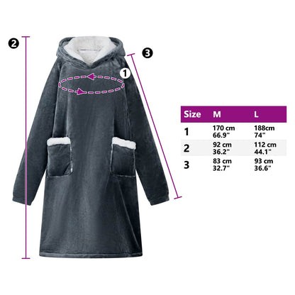 Decken-Hoodie Marineblau M Fleece und Flanell