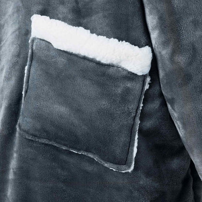 Decken-Hoodie Marineblau L Fleece und Flanell