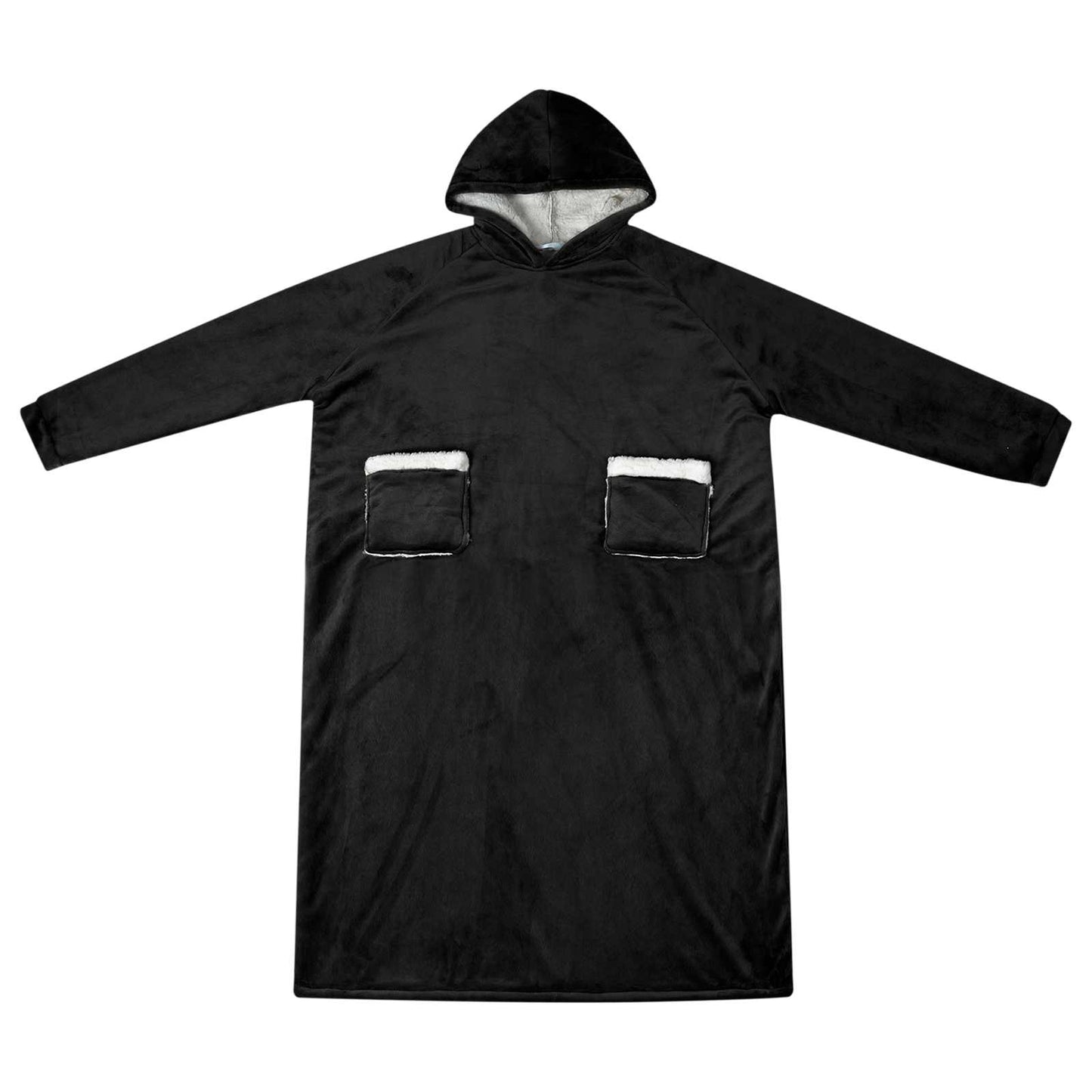 Decken-Hoodie Schwarz M Fleece und Flanell