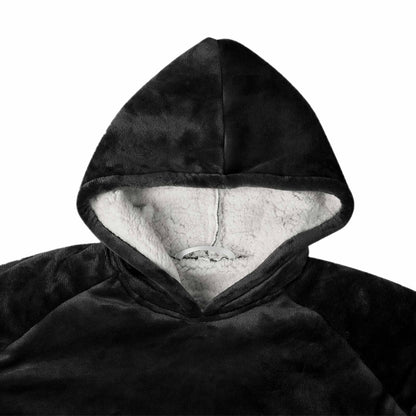 Decken-Hoodie Schwarz L Fleece und Flanell