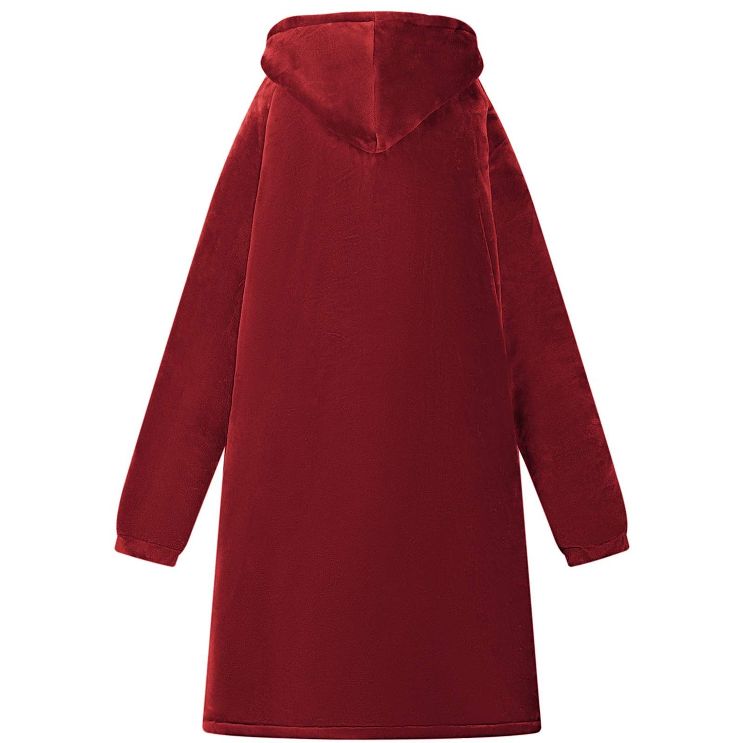 vidaXL Decken-Hoodie Bordeauxrot L Fleece und Flanell