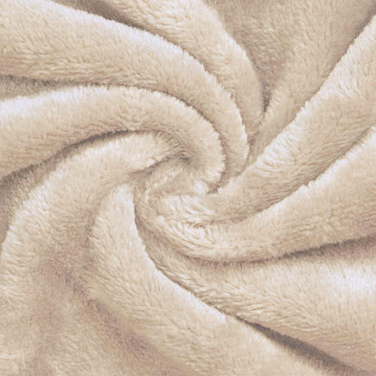 Bademantel Hoodie Beige L Flanell