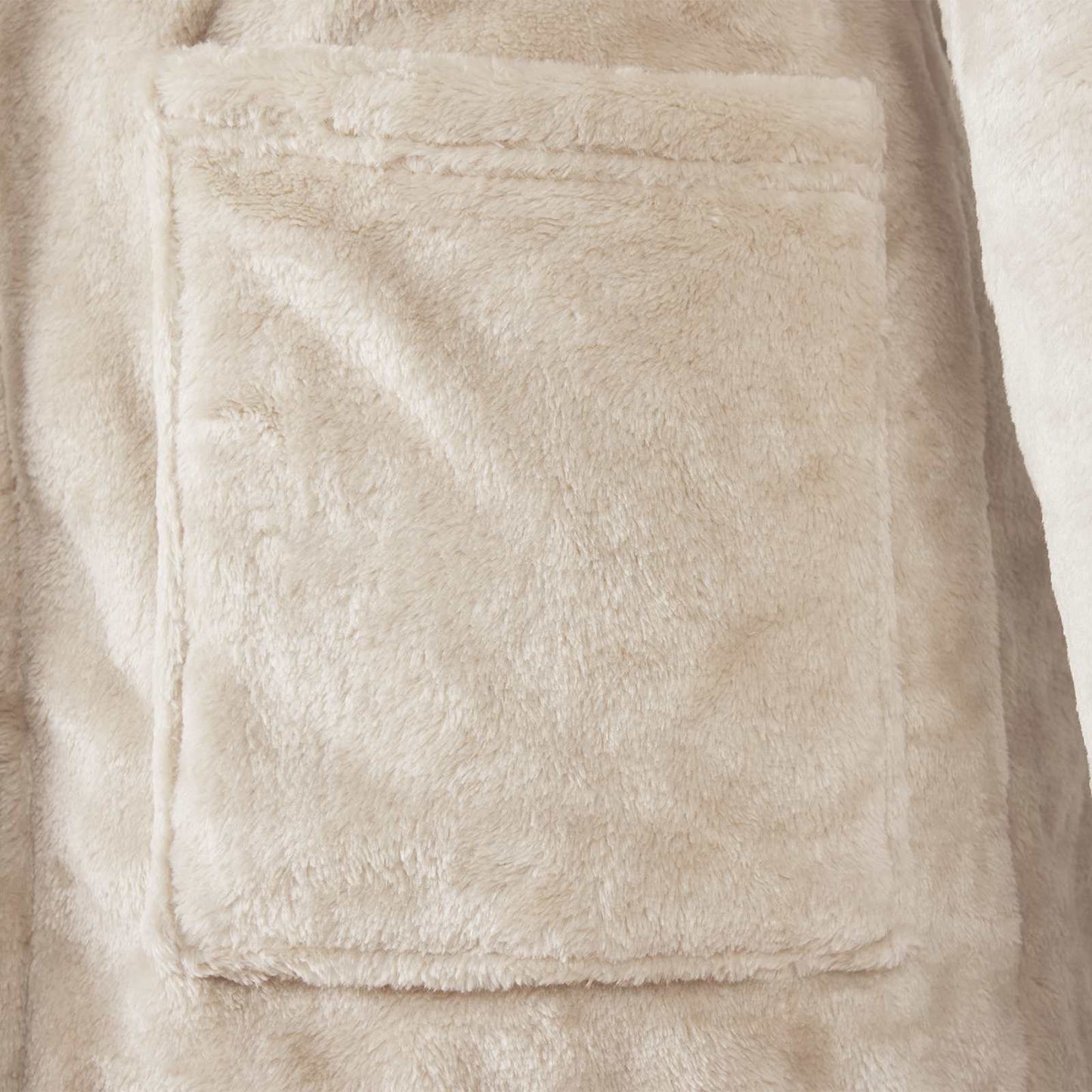 Bademantel Hoodie Beige XL Flanell