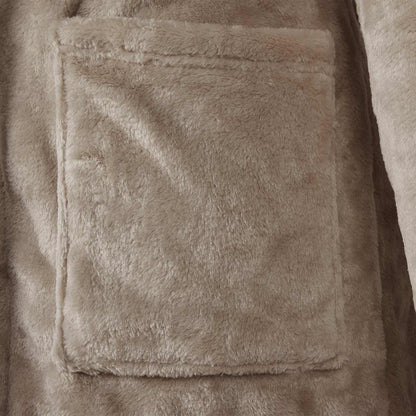 Bademantel Hoodie Kamel S Flanell