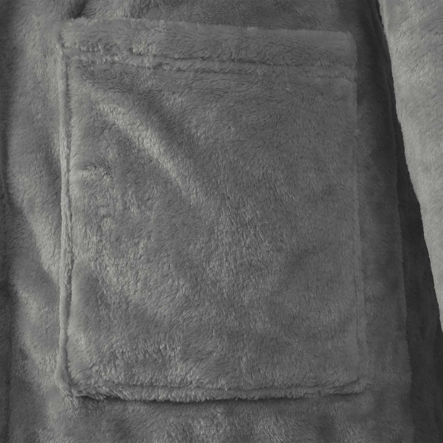 Bademantel Hoodie Dunkelgrau M Flanell