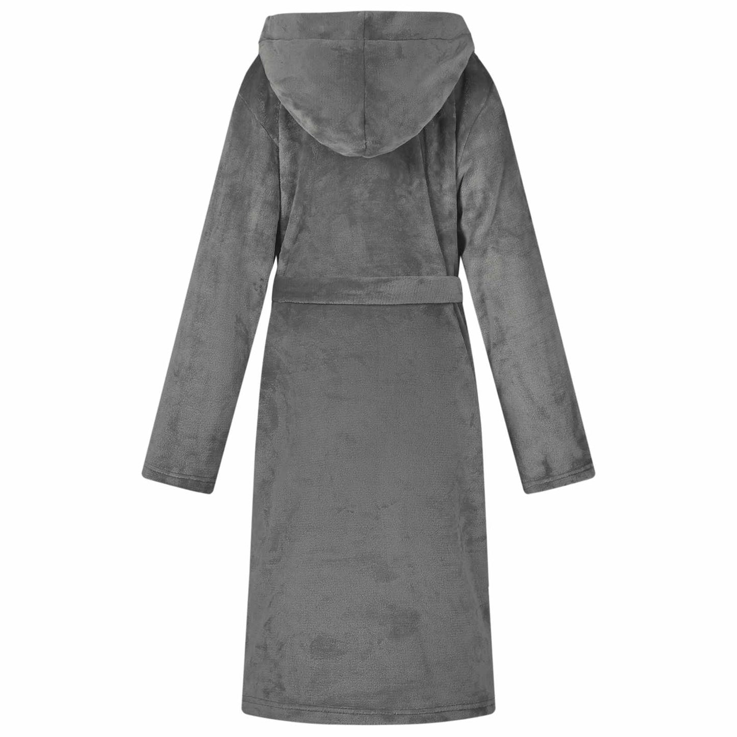 Bademantel Hoodie Dunkelgrau XL Flanell