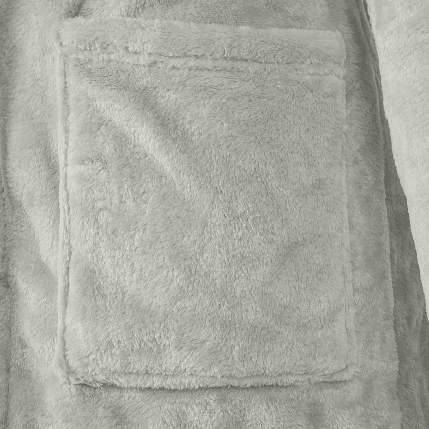 Bademantel Hoodie Grau XL Flanell