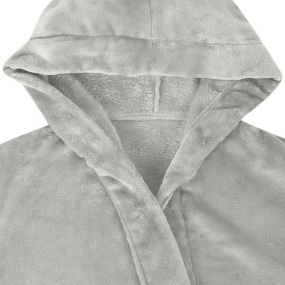Bademantel Hoodie Grau XXXL Flanell