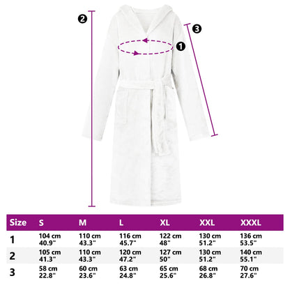 Bademantel Hoodie Weiß S Flanell