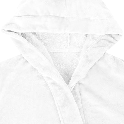 Bademantel Hoodie Weiß M Flanell