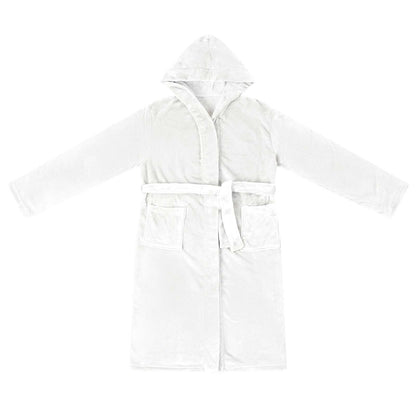 Bademantel Hoodie Weiß XXXL Flanell