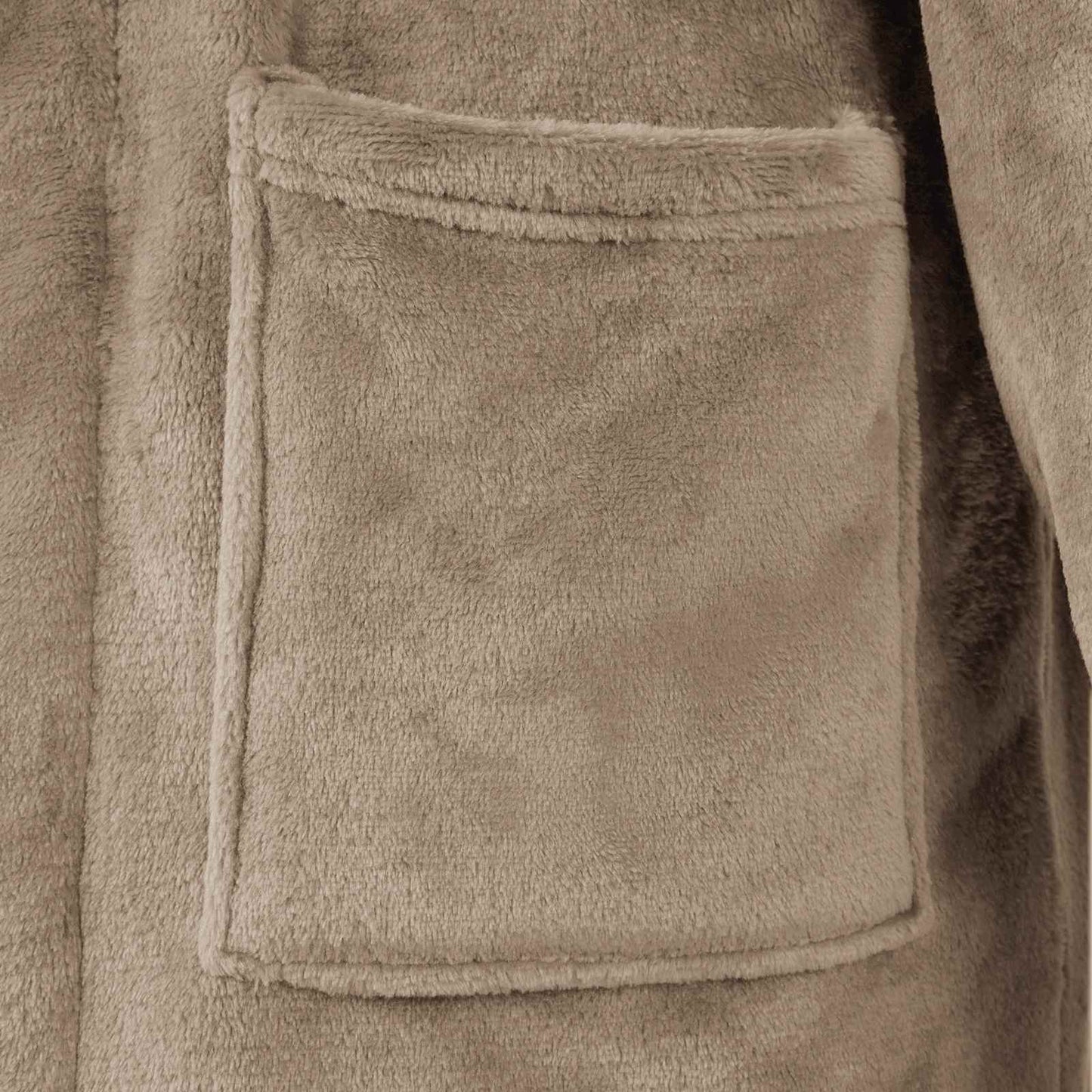 Bademantel ohne Kapuze Kamel M Flanell