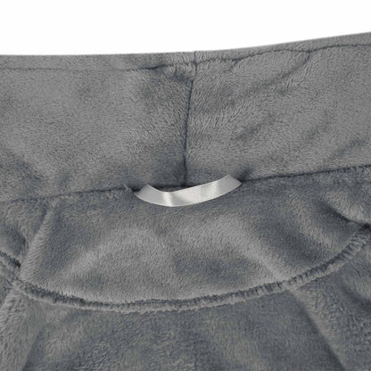 Bademantel ohne Kapuze Dunkelgrau S Flanell