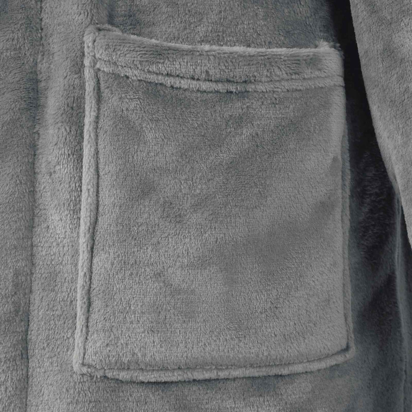 Bademantel ohne Kapuze Dunkelgrau XXL Flanell