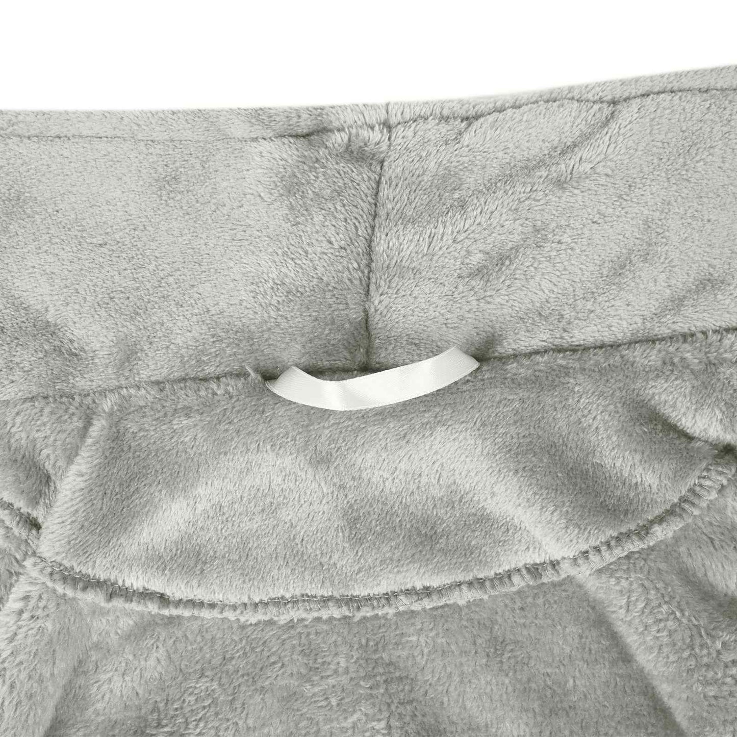 Bademantel ohne Kapuze Grau XXXL Flanell