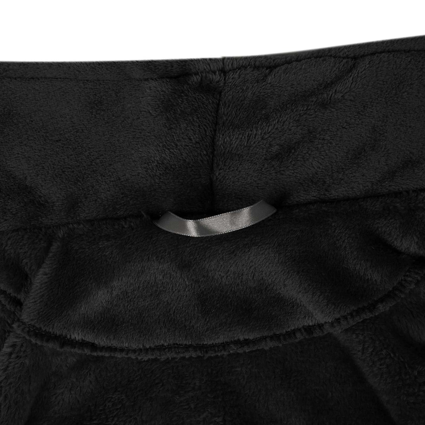 Bademantel ohne Kapuze Schwarz XXXL Flanell