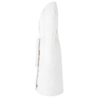 Bademantel ohne Kapuze Weiß L Flanell