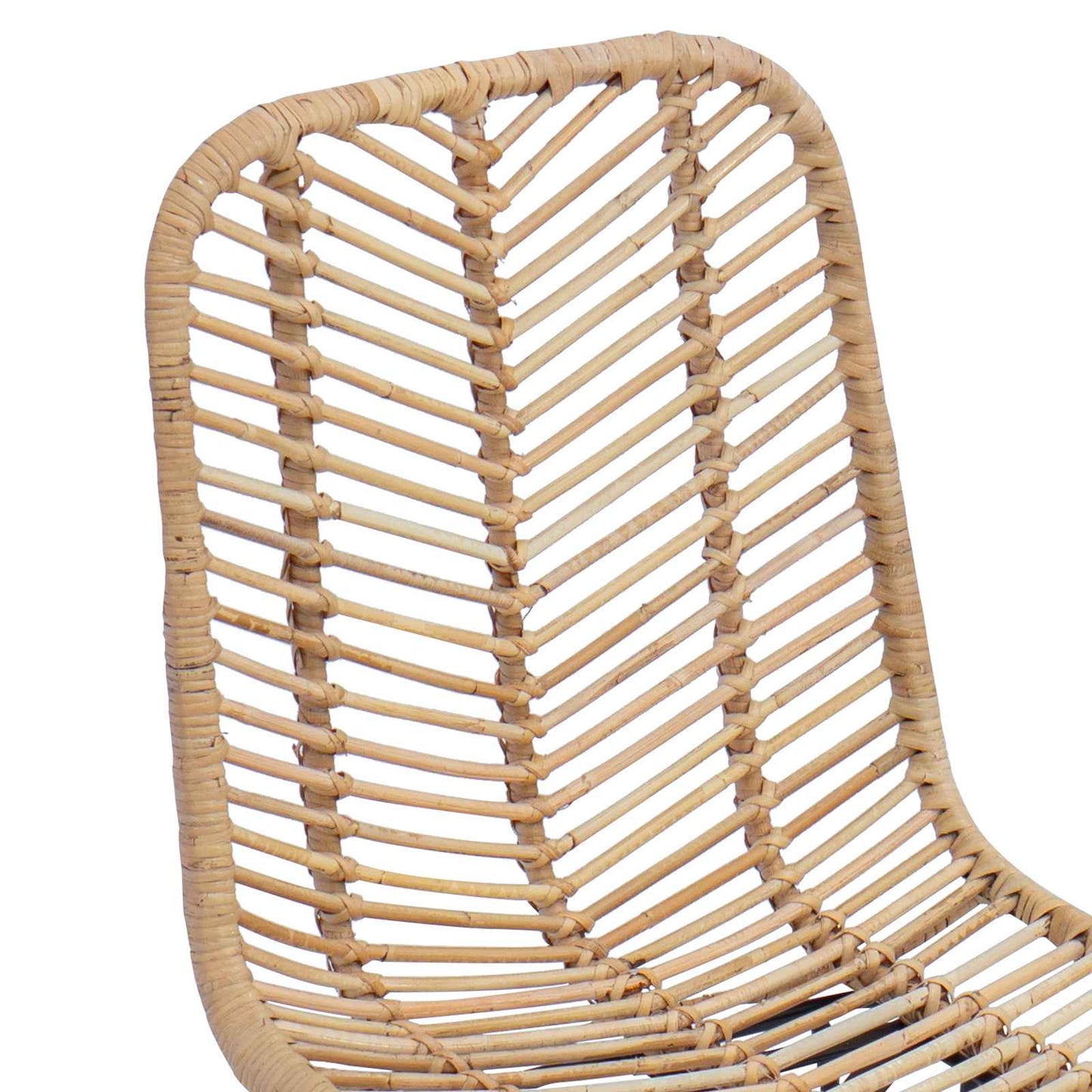 vidaXL Esszimmerstuhl 2 pcs Natur 44 x 47 x 85 cm Rattan und Eisen