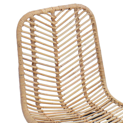 vidaXL Esszimmerstuhl 2 pcs Natur 44 x 47 x 85 cm Rattan und Eisen