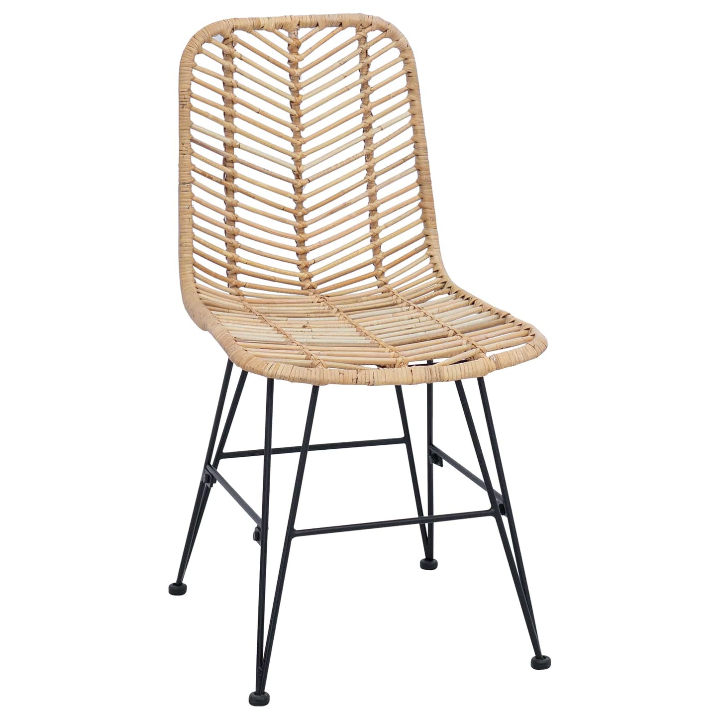 vidaXL Esszimmerstuhl 2 pcs Natur 44 x 47 x 85 cm Rattan und Eisen