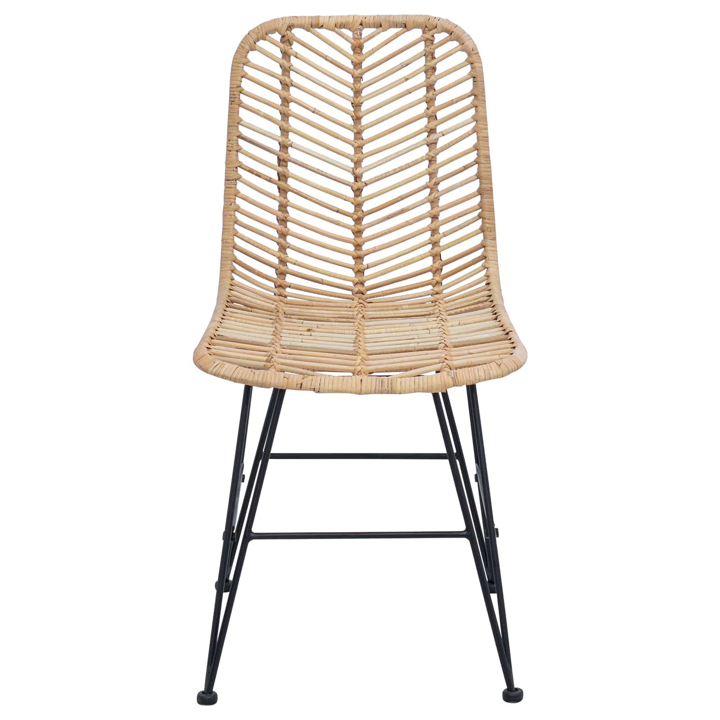 vidaXL Esszimmerstuhl 2 pcs Natur 44 x 47 x 85 cm Rattan und Eisen