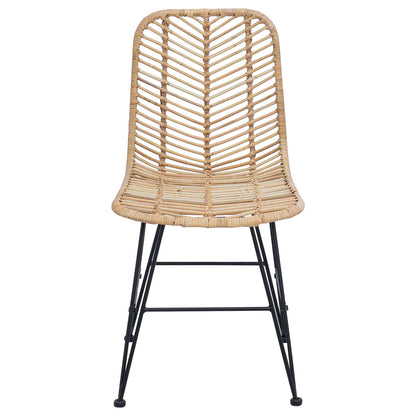 vidaXL Esszimmerstuhl 2 pcs Natur 44 x 47 x 85 cm Rattan und Eisen