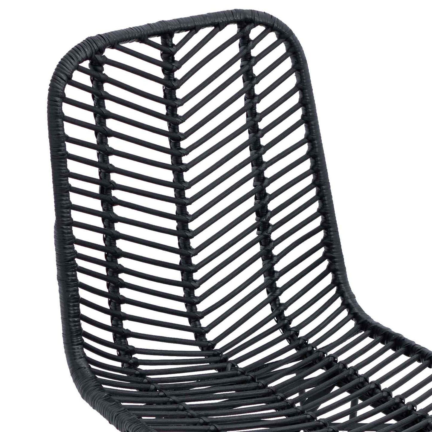 Esszimmerstuhl 2 pcs Schwarz 44 x 47 x 85 cm Rattan und Eisen