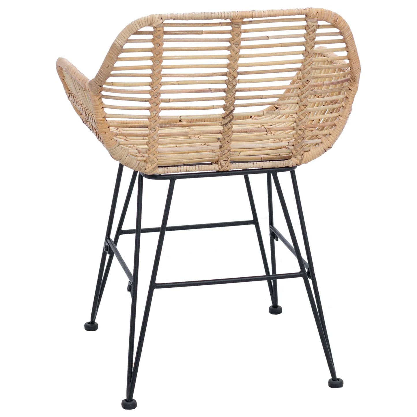 vidaXL Esszimmerstuhl 2 pcs Natur 55 x 50 x 74 cm Rattan und Eisen