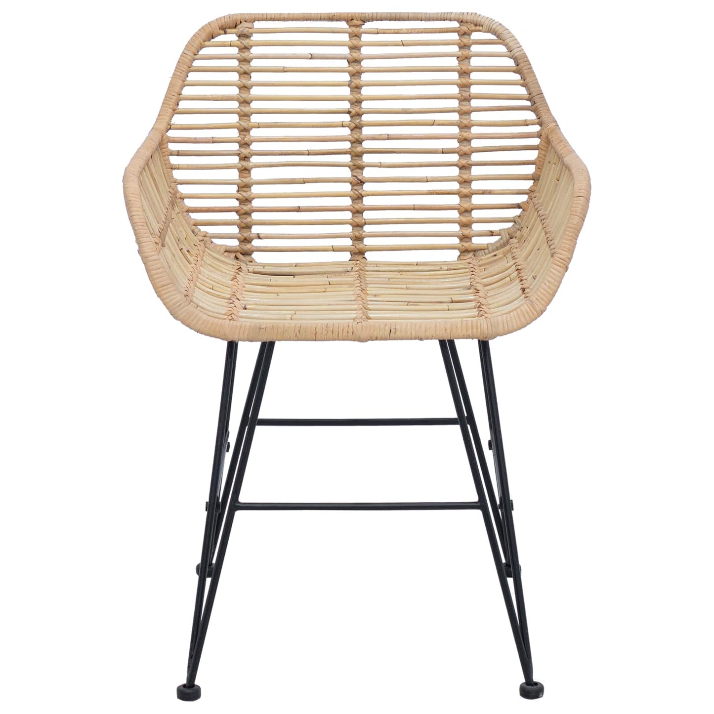 vidaXL Esszimmerstuhl 2 pcs Natur 55 x 50 x 74 cm Rattan und Eisen