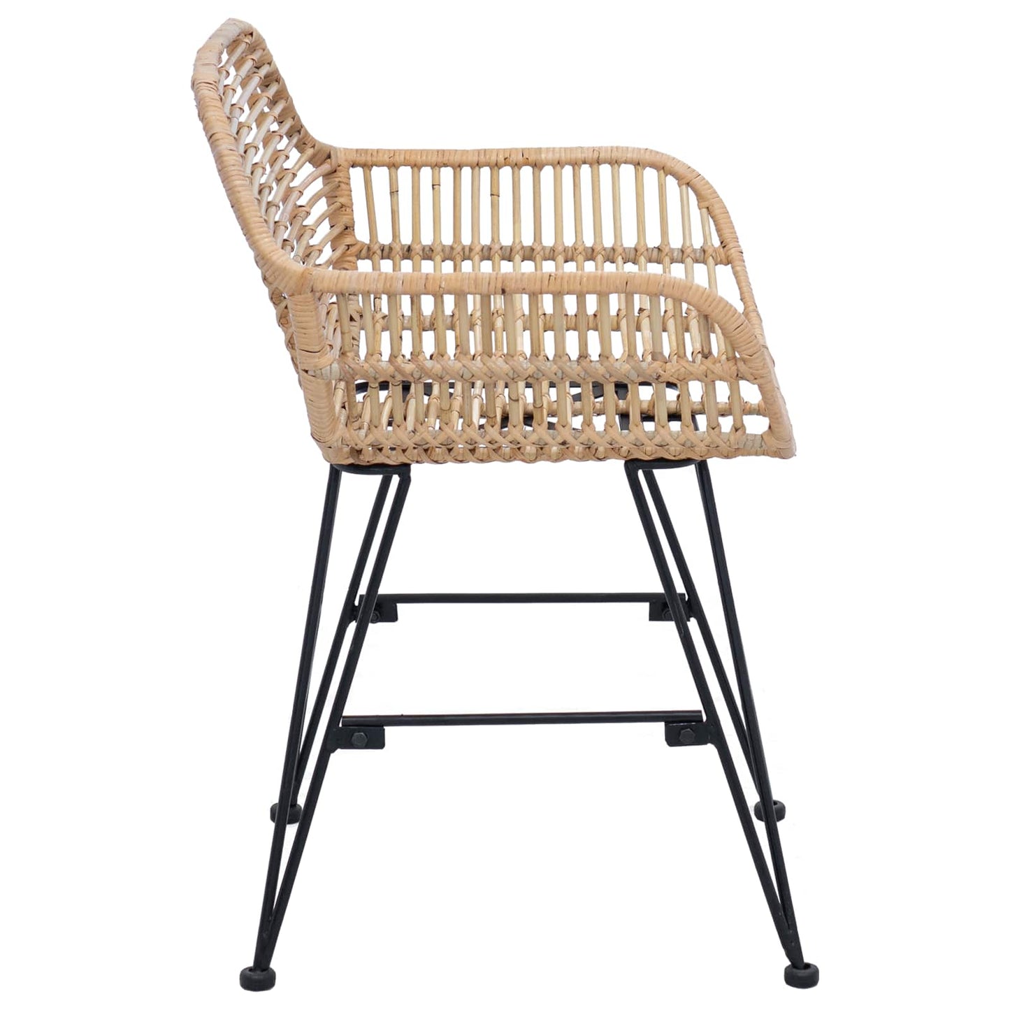vidaXL Esszimmerstuhl 2 pcs Natur 55 x 50 x 74 cm Rattan und Eisen