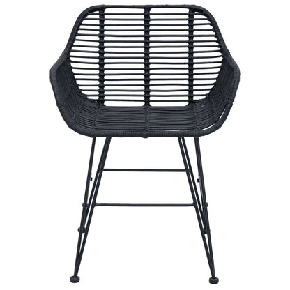 vidaXL Esszimmerstuhl 2 pcs Schwarz 55 x 50 x 74 cm Rattan und Eisen