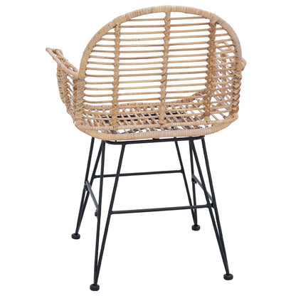 vidaXL Esszimmerstuhl 2 pcs Natur 44 x 44 x 74 cm Rattan und Eisen