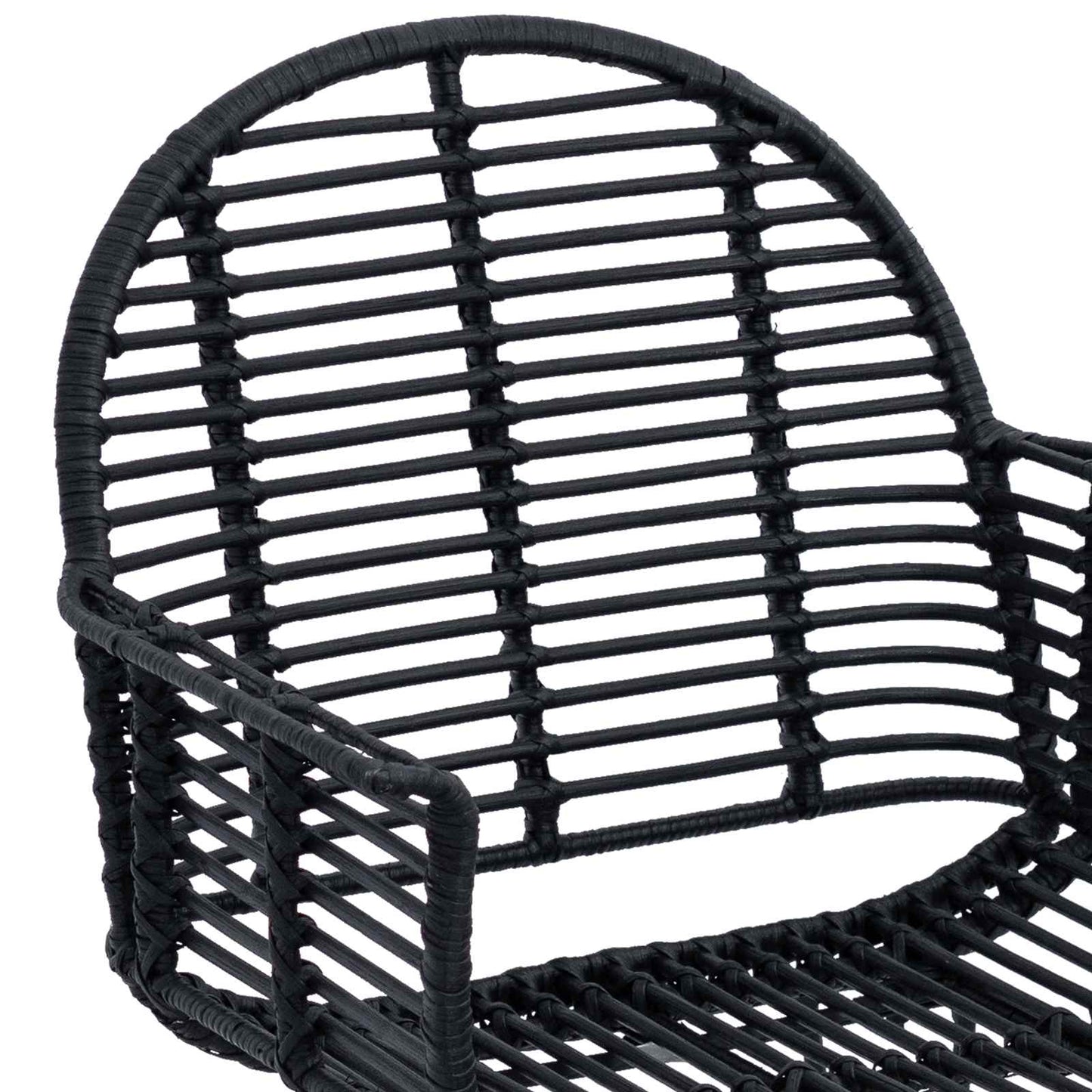 vidaXL Esszimmerstuhl 2 pcs Schwarz 44 x 44 x 74 cm Rattan und Eisen