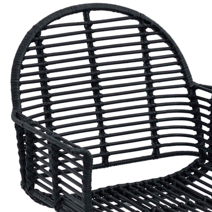 vidaXL Esszimmerstuhl 2 pcs Schwarz 44 x 44 x 74 cm Rattan und Eisen