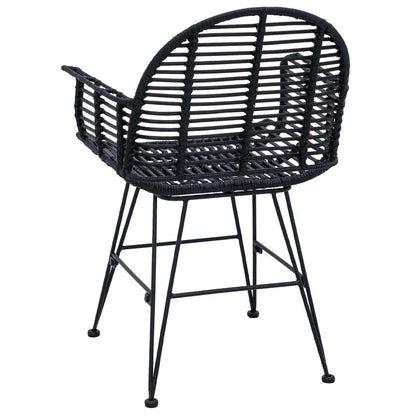 vidaXL Esszimmerstuhl 2 pcs Schwarz 44 x 44 x 74 cm Rattan und Eisen