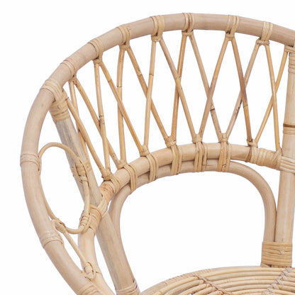 vidaXL Esszimmerstuhl 2 pcs Natur 49 x 51 x 81 cm Rattan und Eisen