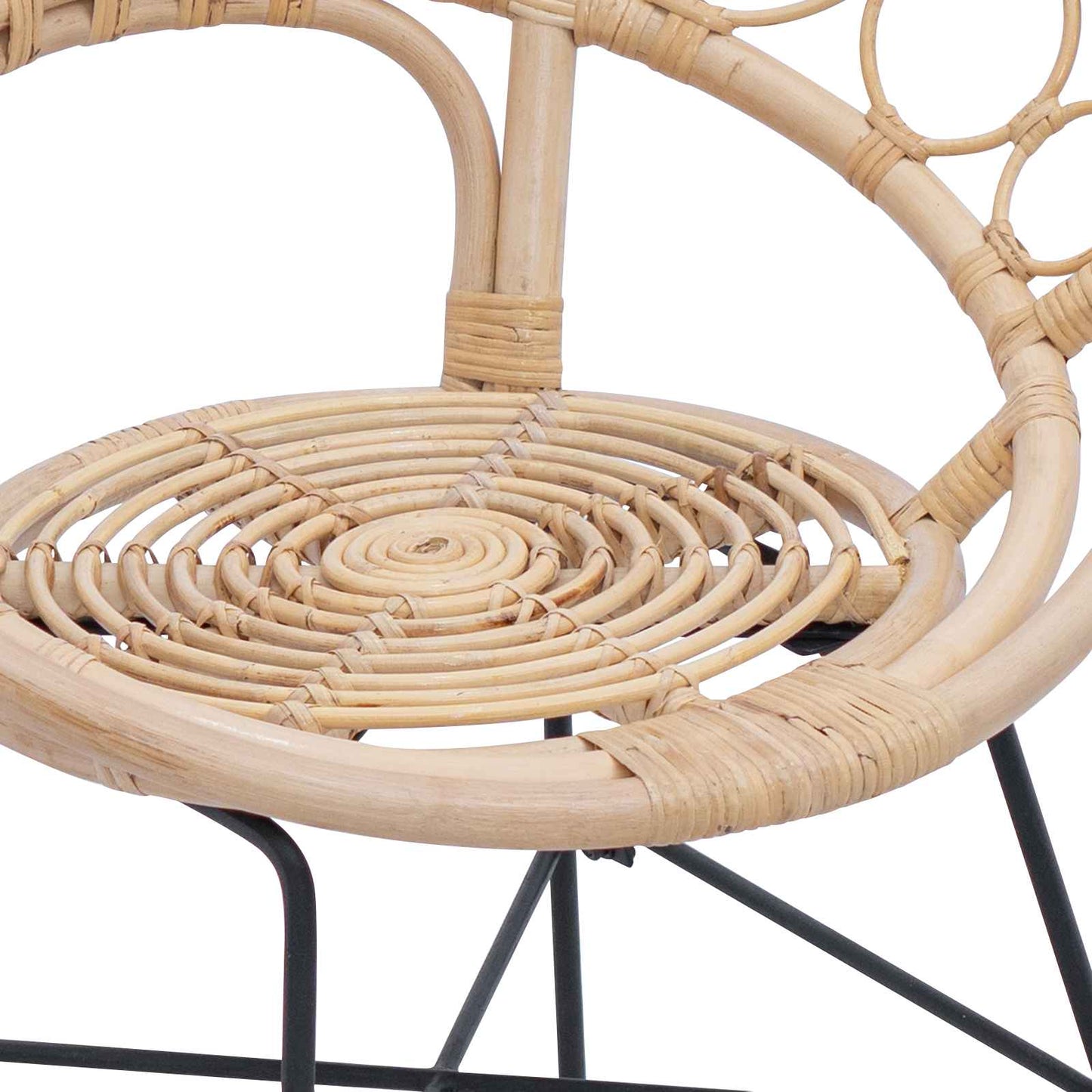 vidaXL Esszimmerstuhl 2 pcs Natur 49 x 51 x 81 cm Rattan und Eisen