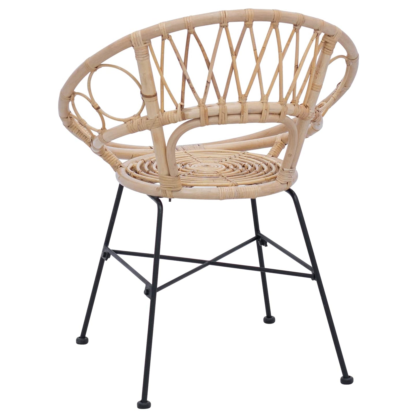 vidaXL Esszimmerstuhl 2 pcs Natur 49 x 51 x 81 cm Rattan und Eisen