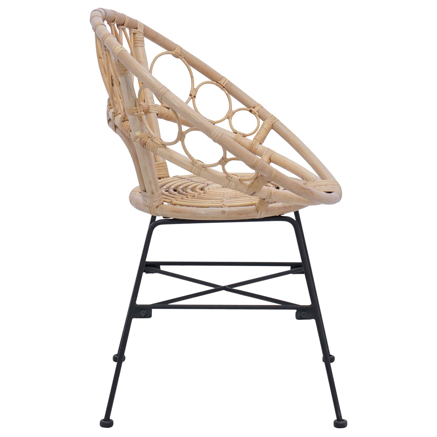 vidaXL Esszimmerstuhl 2 pcs Natur 49 x 51 x 81 cm Rattan und Eisen