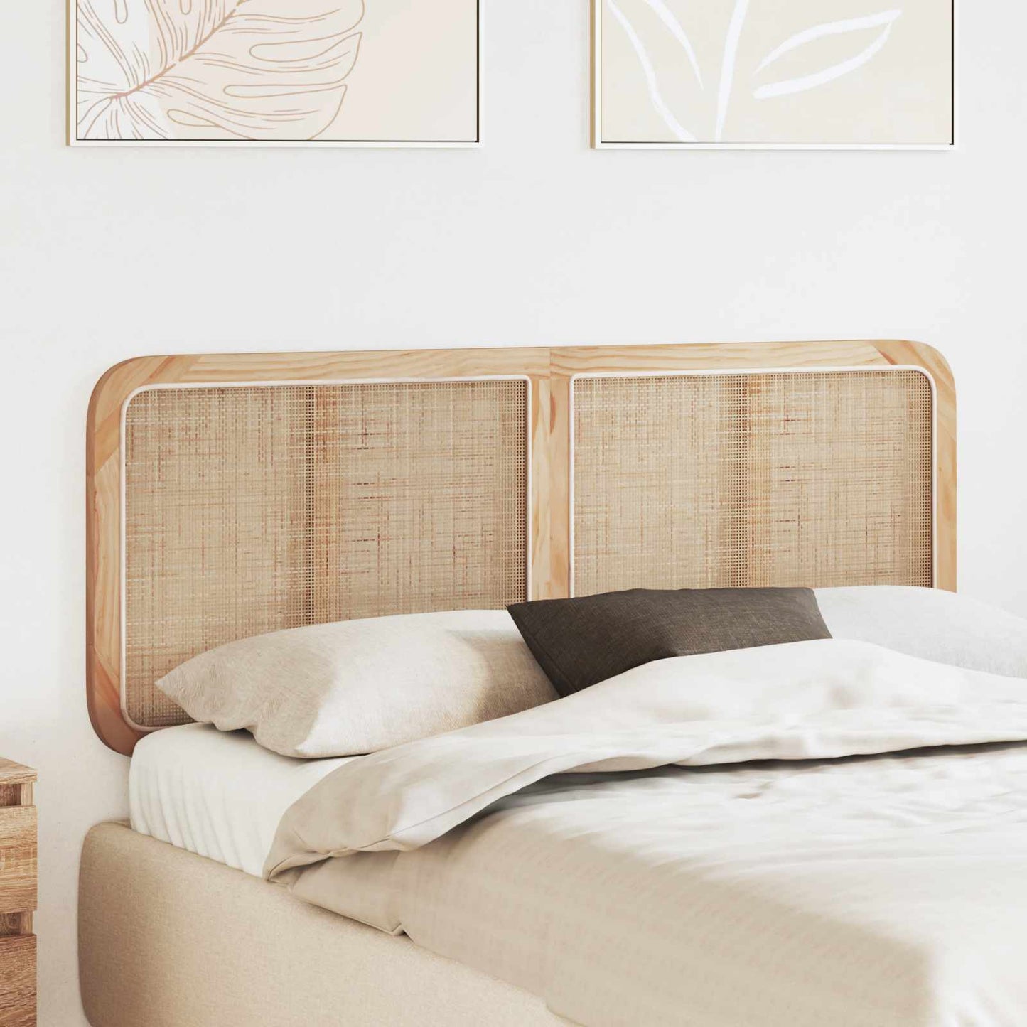 vidaXL Kopfteil mit Kopfteil Natur 140 x 55 x 3 cm Rattan