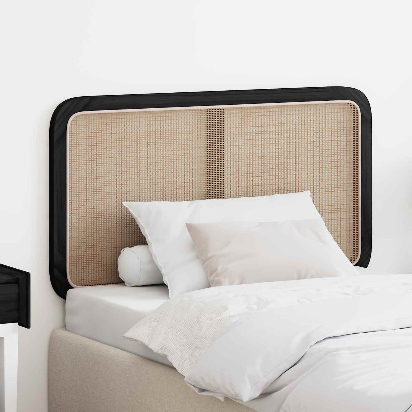 vidaXL Kopfteil mit Kopfteil Schwarz 100 x 55 x 3 cm Rattan