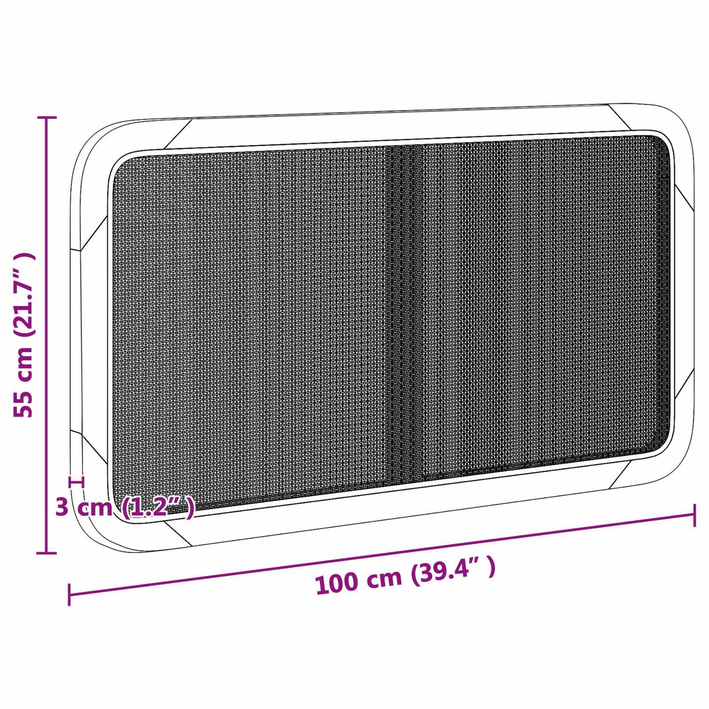 vidaXL Kopfteil mit Kopfteil Schwarz 100 x 55 x 3 cm Rattan