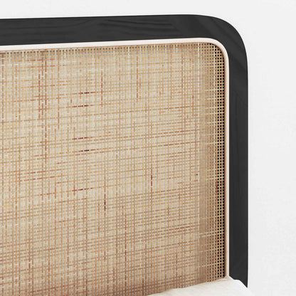 vidaXL Kopfteil mit Kopfteil Schwarz 120 x 55 x 3 cm Rattan