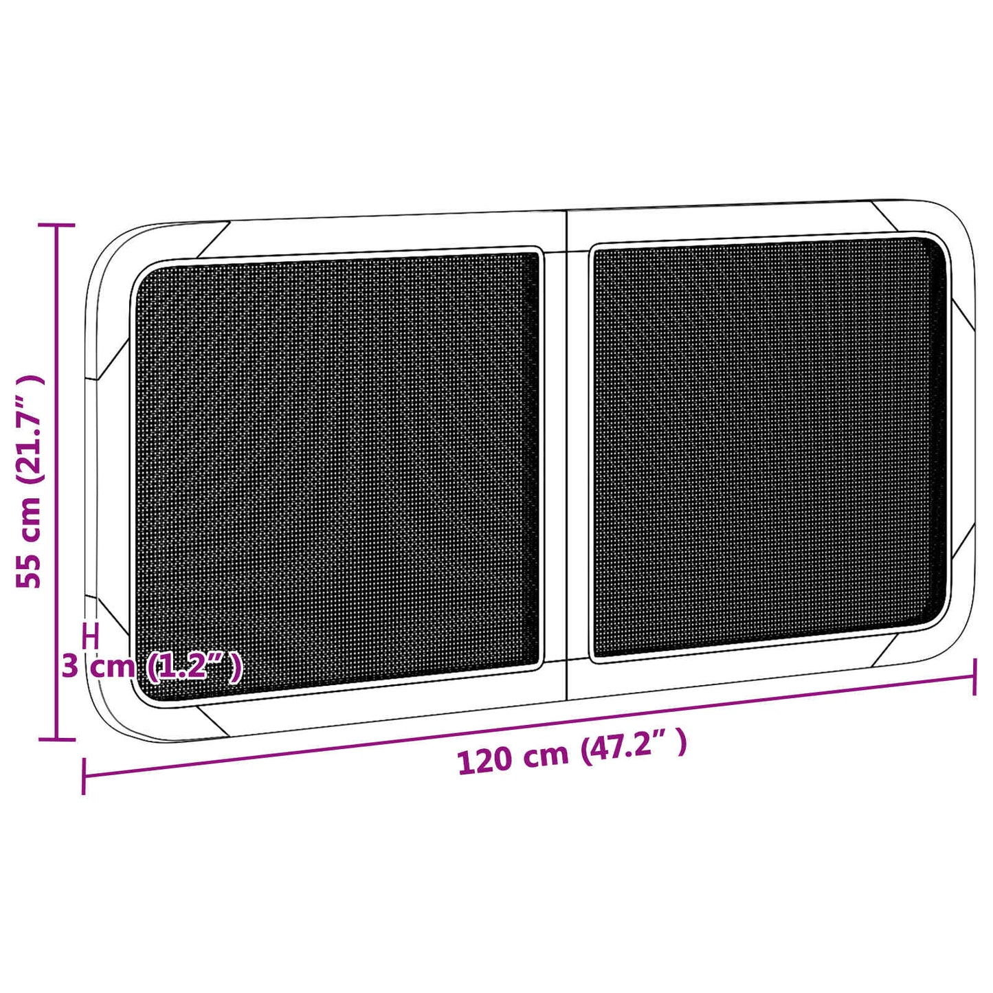 vidaXL Kopfteil mit Kopfteil Schwarz 120 x 55 x 3 cm Rattan