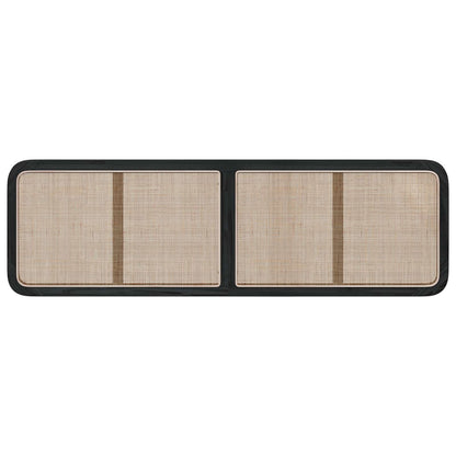 Kopfteil mit Kopfteil Schwarz 180 x 55 x 3 cm Rattan