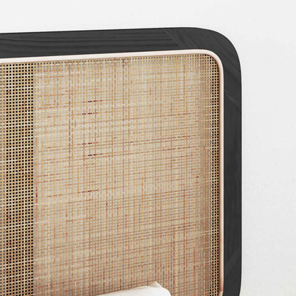 Kopfteil mit Kopfteil Schwarz 200 x 55 x 3 cm Rattan