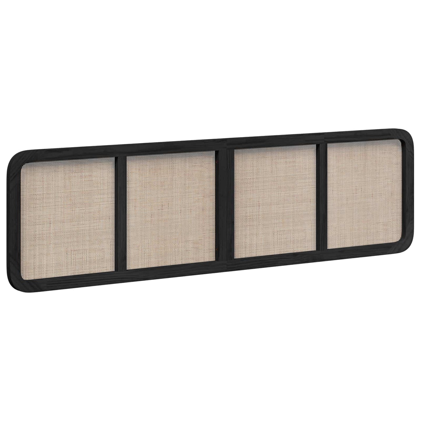 Kopfteil mit Kopfteil Schwarz 200 x 55 x 3 cm Rattan