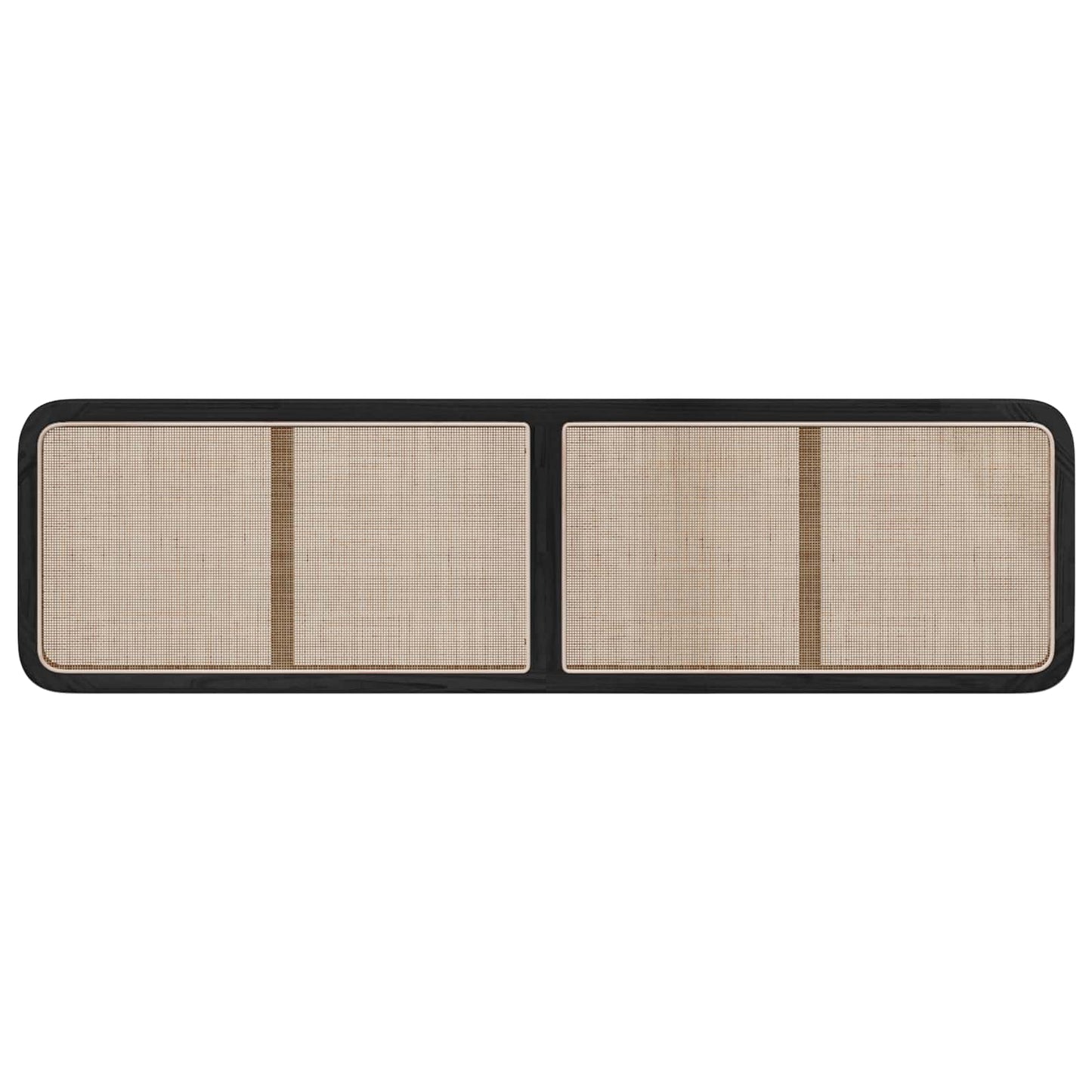 Kopfteil mit Kopfteil Schwarz 200 x 55 x 3 cm Rattan