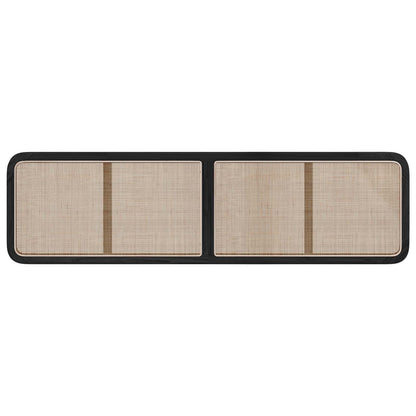 Kopfteil mit Kopfteil Schwarz 200 x 55 x 3 cm Rattan