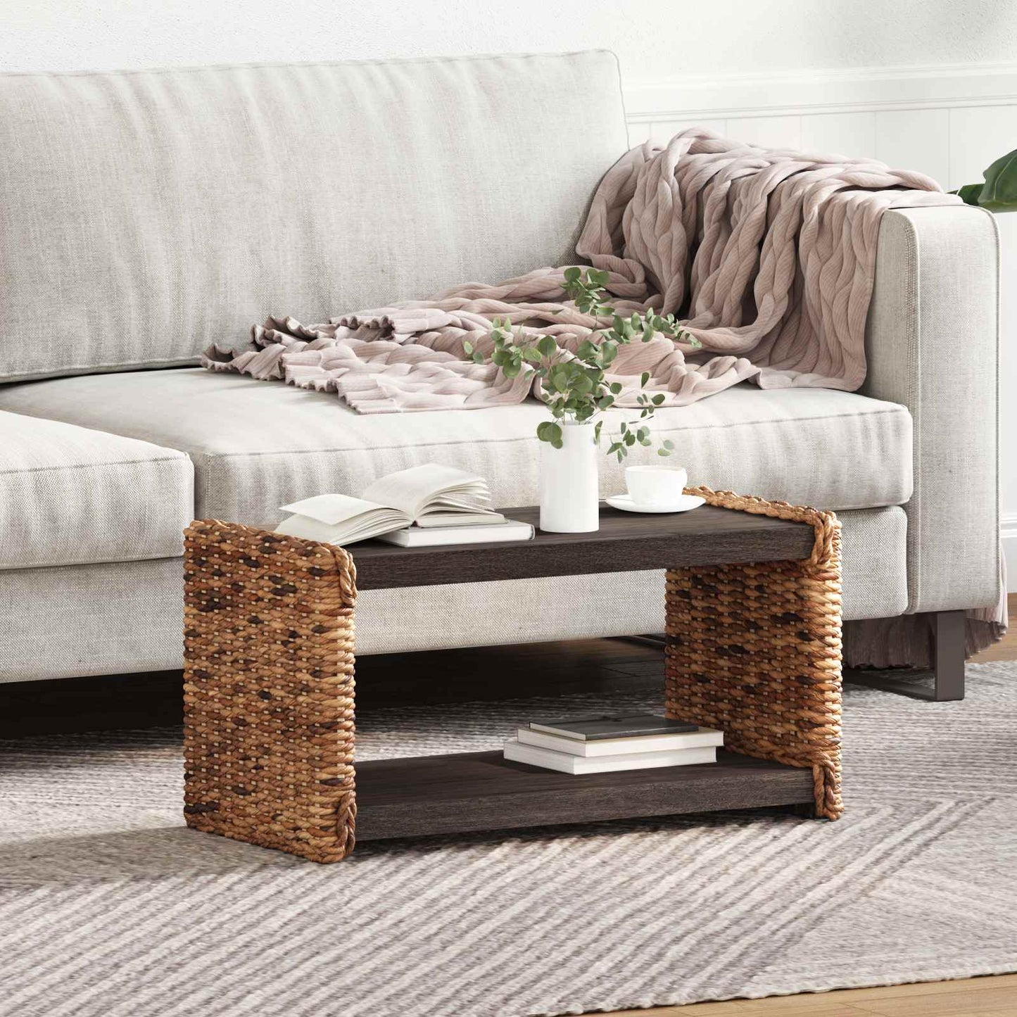 vidaXL Couchtisch Natur 70 x 35 x 35 cm Massives Mahagoni Holz